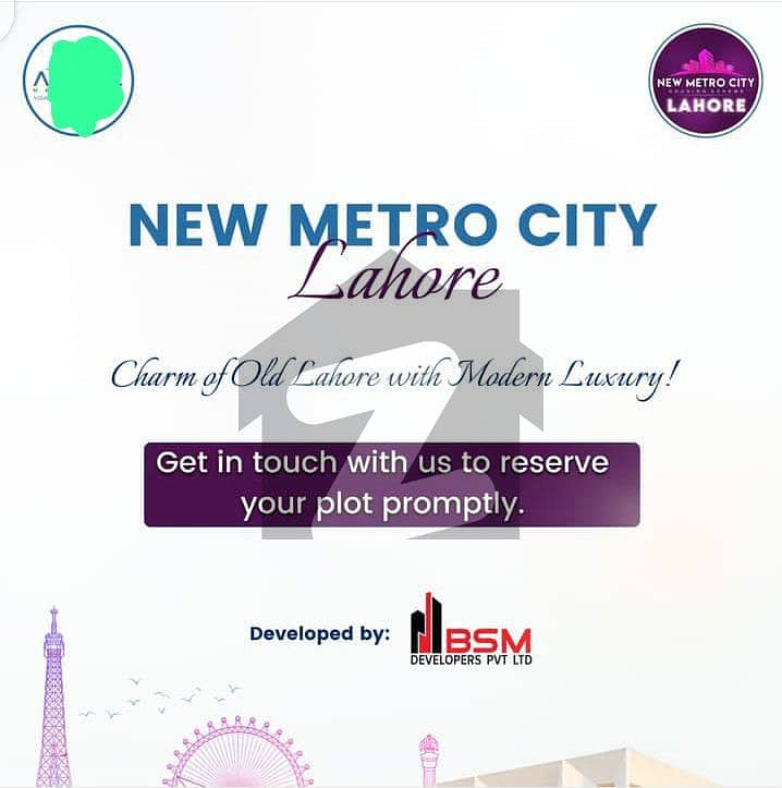 3.50 Marla plot file Available for New metro city Lahore