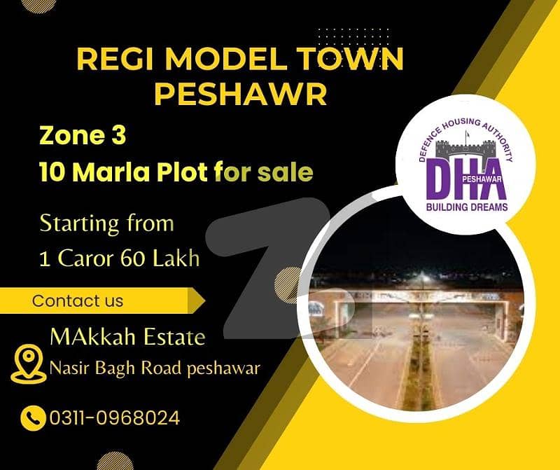 10 Marla Residential Plot for sale in Regi Model Town, Zone 3 Peshawar.