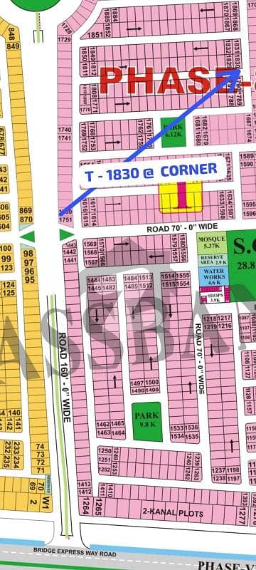 Facing Corner Sial Estate Offers . T - 1830 . Top Location Transformer Dp Pole Clear Plot For Sale . Direct Owner . Deal Only Kanal Extra Land Will Pay Purchaser .