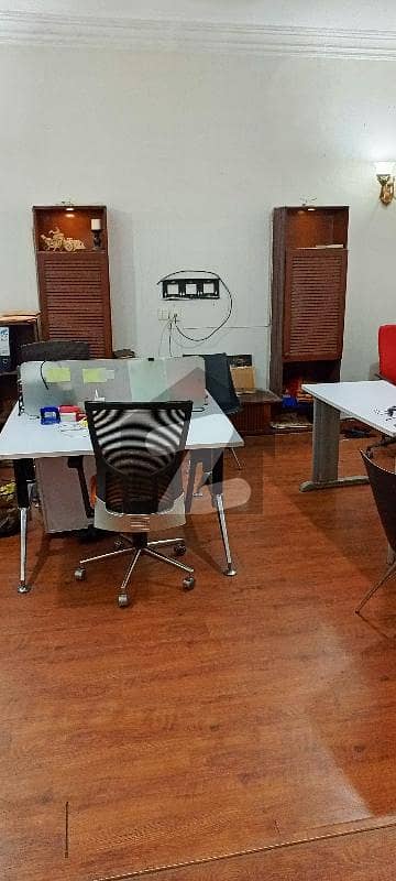 Gulberg 14 Marla decent lower portion of small office is available for Rent.