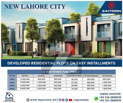 5-Marla On Ground Possession Plot Available For Sale On Easy Instalment In New Lahore City Phase-2