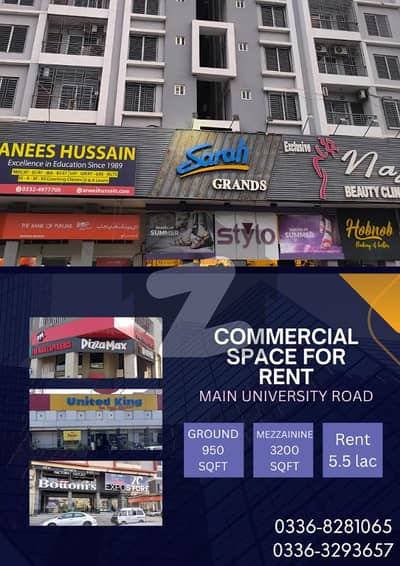 COMMERCIAL SPACE AVAILABLE FOR THE BRANDS PRIME LOCATION ON JOHAR & UNIVERSITY ROAD