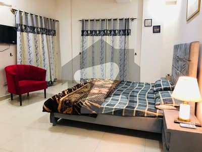 WE HAVE THREE BEDROOM LUXURY FURNISHED APARTMENT AT THE BEAUTIFUL LOCATION OF BAHRIA TOWN ISLAMABAD