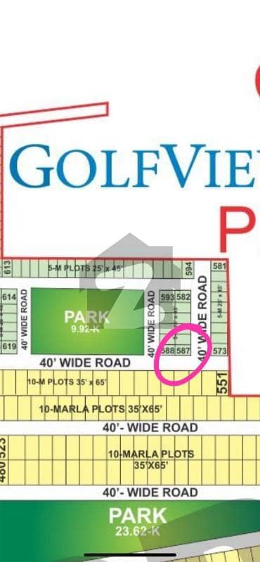 6.15 Marla corner Plot Golf View Residency