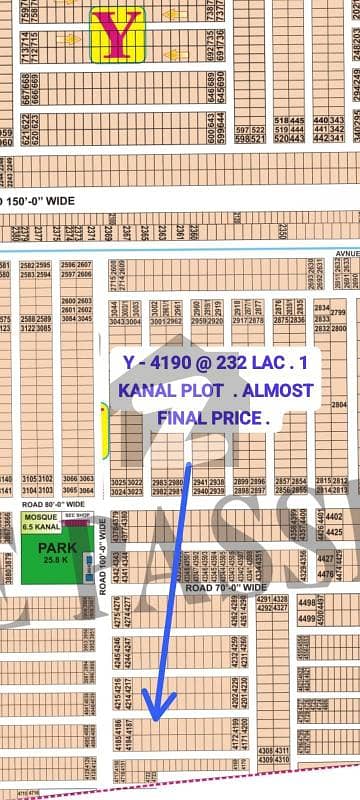 Dp Pole Clear Surrounding Houses Sial Estate Offers . Y - 4190 . Cheapest Kanal Plot On Good Location . Direct Approach From 100Ft Road.