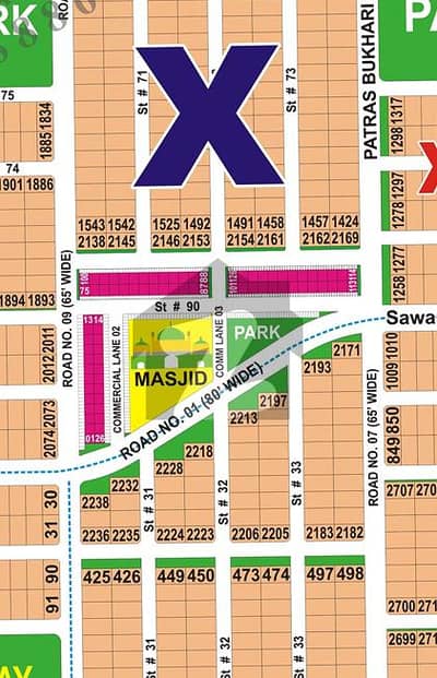 01 KANAL(65 Feet Road Facing + Next To Corner) RESIDENTIAL PLOT AVAILABLE FOR SALE