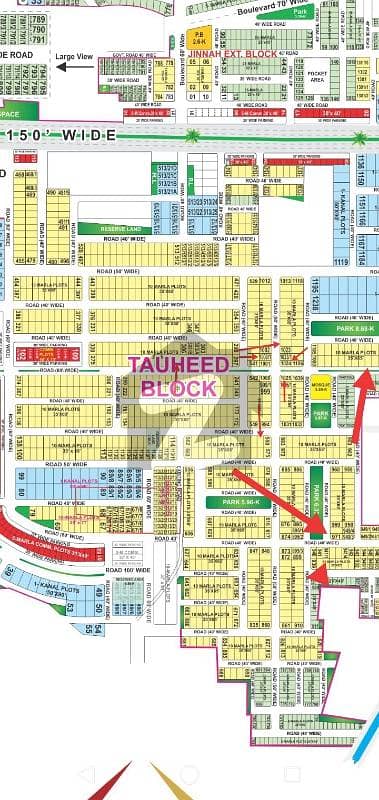 10 Marla Plot For Sale Tauheed Block Main Boulevard Possession Utility Paid All Dues Clear Plot In Bahria Town Lahore
