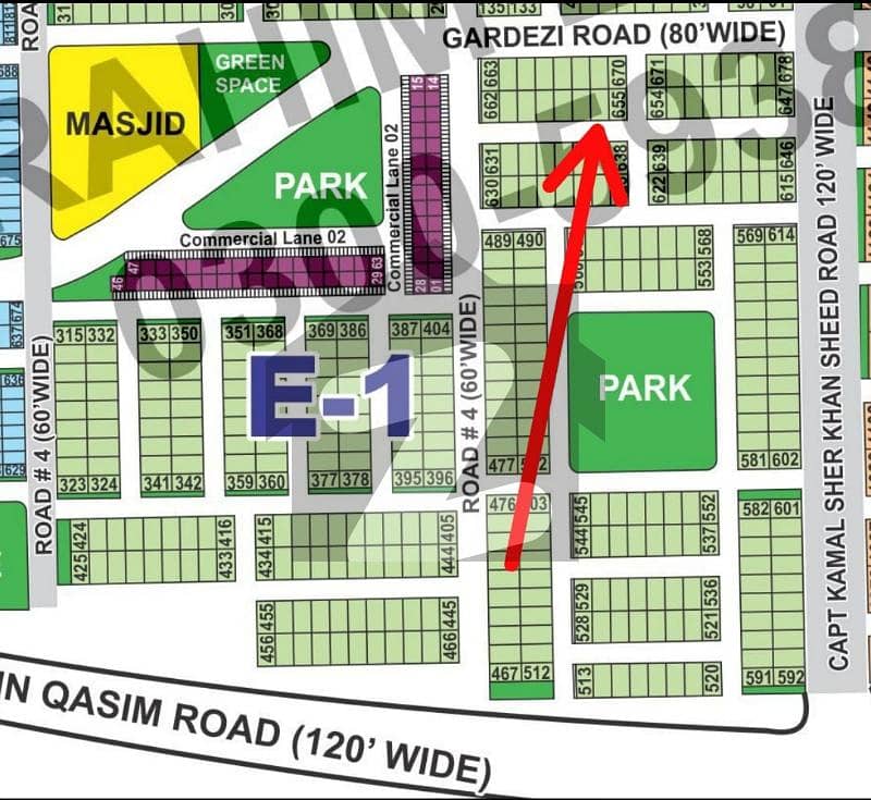 DHA Multan sector E 10 Marla plot near commercial park+ Masjid direct 80 fit road access next to corner plot for sale