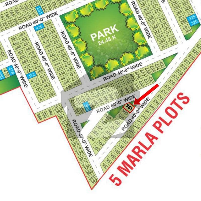 Bahria Orchard E Block Plot # 361, 5 Marla OPEN FORM Only 45 Lakh