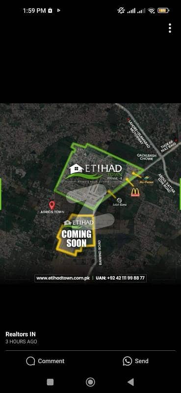 EITHAD TOWN LOUNCHING NEW BLOCK 5 10 and 20 Marla and COMERCIAL ALSO AVAILABLE ON INSTALMENT