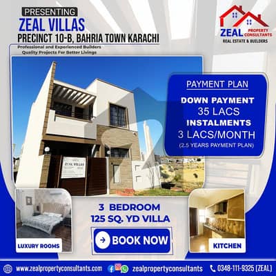 Luxurious 125 Sq. Yards Villa: Your Dream Home in Precinct 10-B, Bahria Town Karachi - Own it with Easy Installments