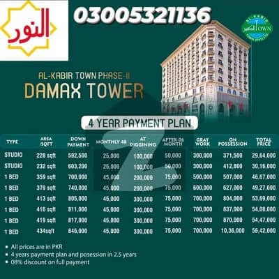 Book One Bed Luxury Apartment In Just 6 Lakh Installment Plan In Al Kabir Town Phase 2