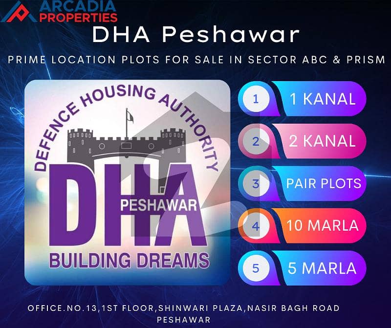 ڈی ایچ اے فیز 1 - سیکٹر بی ڈی ایچ اے فیز 1,ڈی ایچ اے ڈیفینس,پشاور میں 1 کنال رہائشی پلاٹ 2.2 کروڑ میں برائے فروخت۔