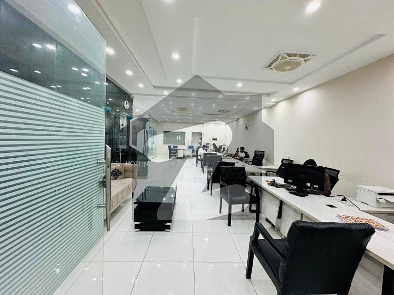 Furnished 8 Marla Commercial Office 1st Floor Available for Rent Facing Main Boulevard Up to Meezan Bank