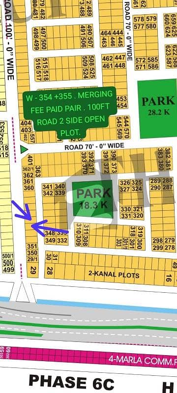 Facing 100 Ft Road 2 Side Open Merging Fee Paid Sial Offers . W - 354 + 355 . Top Location Pair Ndc Ready To Transfer Plot For Sale . Meeting Possible