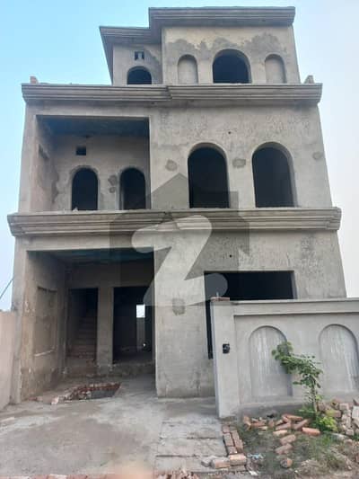 5 Marla Triple Storey Grey Structure House Back Of 10 Marla And Nearby Theme Park For Sale In Overseas Block Park View City Lahore.
