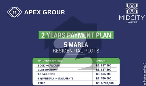 5 Marla Residential Plot On 2 Years Installment Plan
