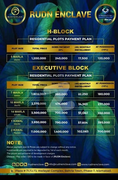 Ruden Enclave 7 Marla plot file available only on down payment ,project located Zero KM from Ring Road