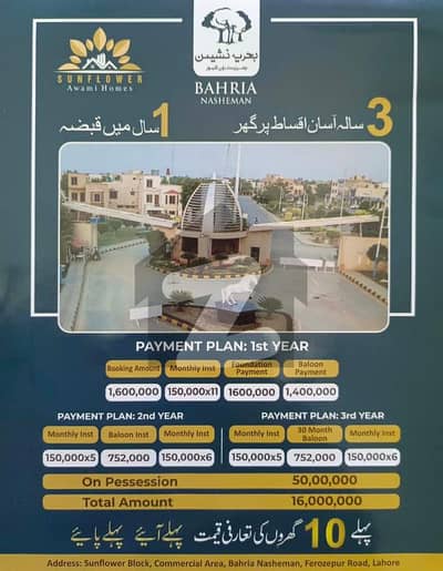 بحریہ نشیمن لاہور میں 3 کمروں کا 5 مرلہ مکان 1.6 کروڑ میں برائے فروخت۔