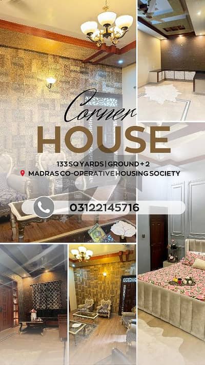 Ground + 2 Floor Corner House For Sale In Madras Co-Operative Society Scheme 33 Karachi
