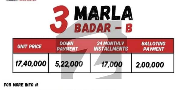 3 Marla Plot For Sale in Easy Installment &
Get Your plot Number on Down payment