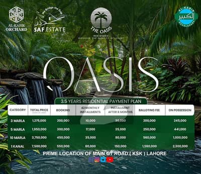 3 Marla Plot Files For Sale In The Oasis Block On Easy Installment