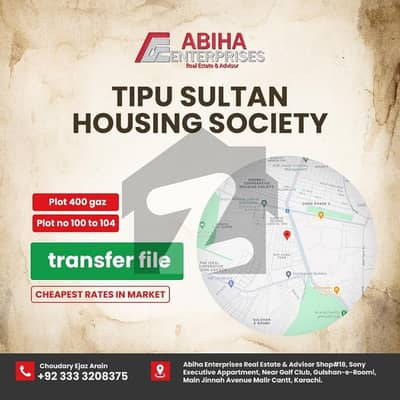 Get In Touch Now To Buy A East Open 400 Square Yards Residential Plot In Tipu Sultan Society Karachi