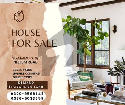 Main Road House for Sale in G-9, Islamabad Prime Location | Ideal for Residential or Commercial Use