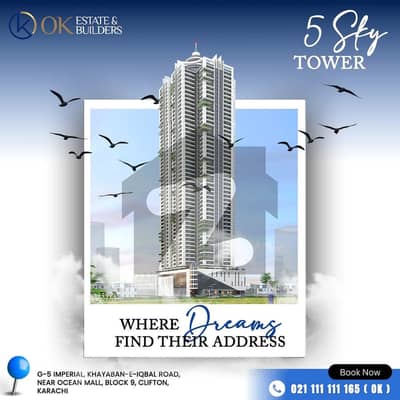 5 Sky Tower By Sawera 3 Bedrooms With Pool Luxurious Living Experience In The Heart Of Clifton Karachi Flat Is Available On Easy Installment