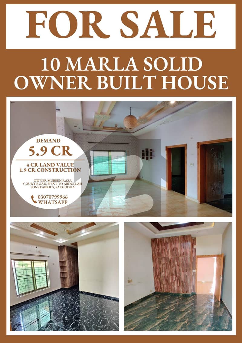 10 Marla (2720 sqft) Owner Built Solid House