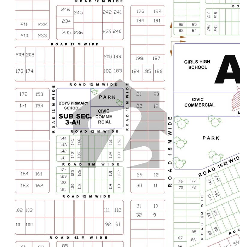 10marla south open special block plot Regi Model Town Phase 3 - Block ...