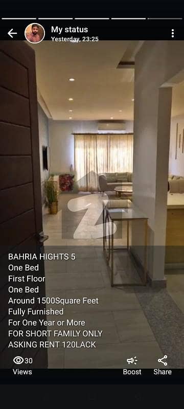 *Bahria Height 5 One Bed Fully Furnished Flat Available for Rent on Long Term Basis* *Bahria Height 5 One Bed Fully Furnished Flat Available for Rent on Long Term Basis*