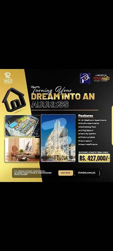 RISE APARTMENTS AVAILABLE FOR SALE ON EASY INSTALLMENTS RISE APARTMENTS AVAILABLE FOR SALE ON EASY INSTALLMENTS
