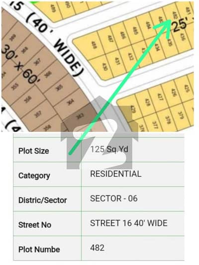 125 Sq. Yd Residential Plot for Sale in Blue World City | Plot #482 | Sector 6