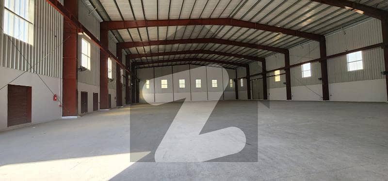 25,000 Sq Feet Covered 30ft Height With Open Parking Warehouse Available For Rent