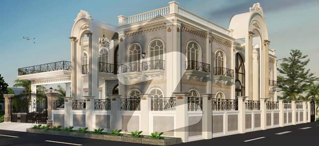 1 Kanal Spanish Design Corner House Grey Structure For Sale Prime Location!