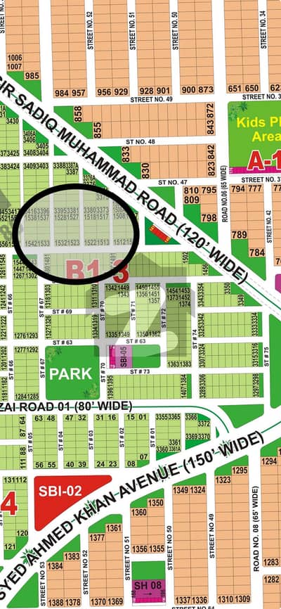 Most Ideal, Prime And Demanding Location Of Sector-B1 (B1-3 Area). Best Plot At Best And Lucrative Price.