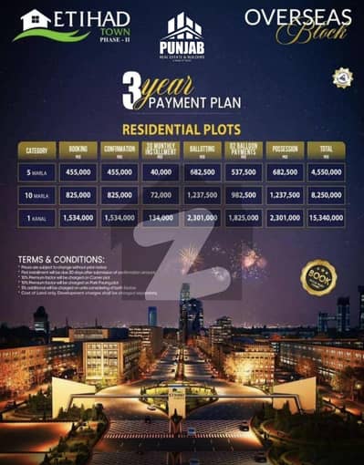 5 Marla Residential Plot In Etihad Town Phase 2 - Overseas Block