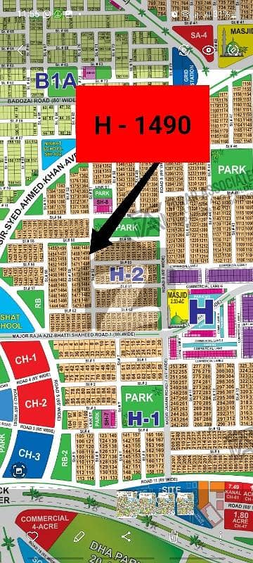 1 Kanal East Facing Plot H-1490 For Sale In DHA Multan Near Rumanza & Ring Road