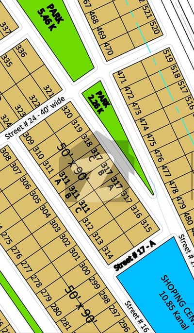 C-14 PARK FACE +CORNER PLOT For Sales In 319 Series