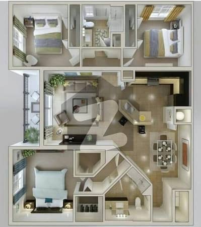 3 Bedroom luxury apartments available at installment plan
