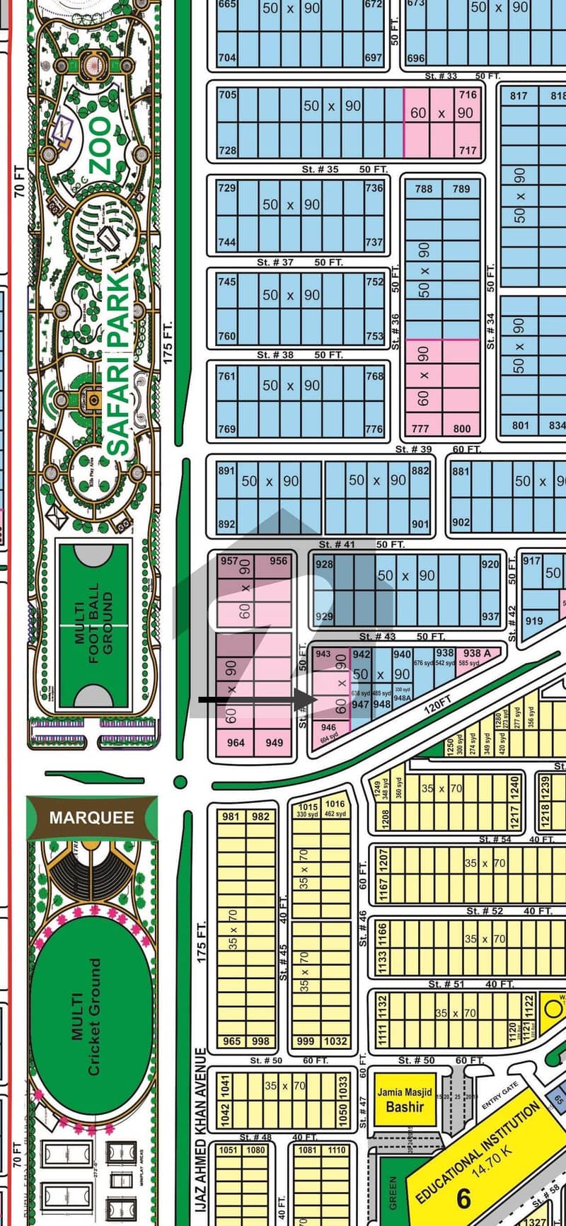 Premium Residential Plot for Sale B-17 Islamabad (Multi Gardens, CDA Sector) Block B | Plot #944 | Size: 60x90