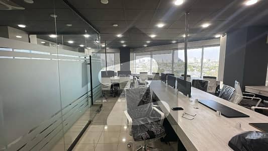 furnished office available for rent mezenine floor main road facing 2000sqfit