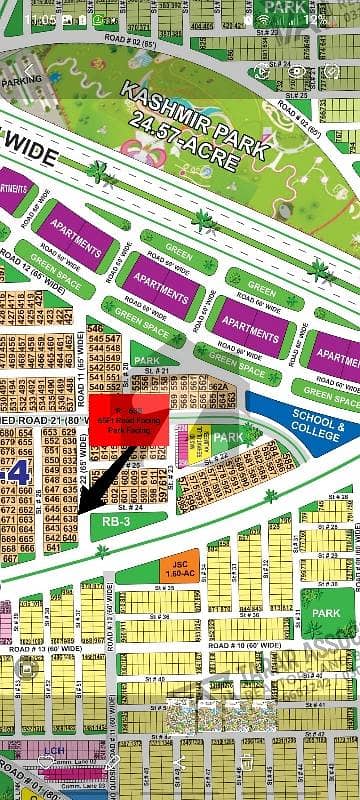 1 Kanal Residential Plot for Sale R Sector, DHA Multan | 65ft Road Facing | Park Facing