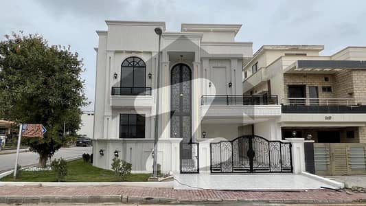 White Classical Theme Corner House For Sale