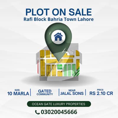 Hot Deal! 10 Marla Plot Facing Park For Sale In Rafi Block Bahria Town Sector E