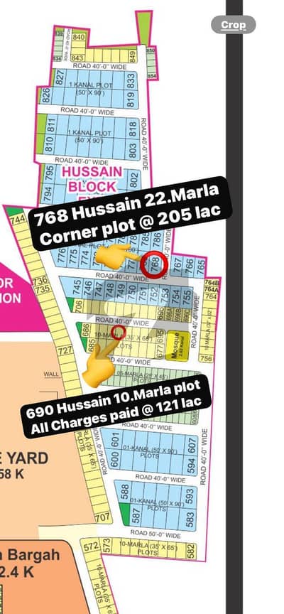 768 Corner Plot 22 Marla All Paid Road Level Plot Near Park And Masjid