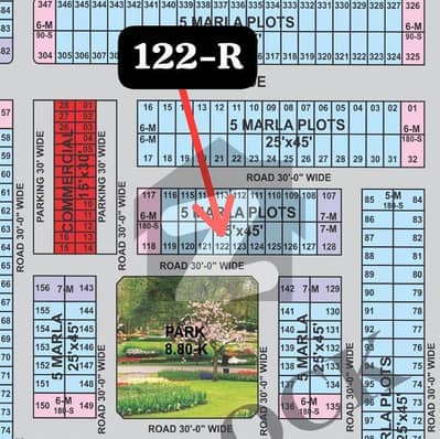 5 MARLA FACING PARK PRIME LOCATION PLOT FOR SALE IN AL RAHMAN GARDEN PHASE 2