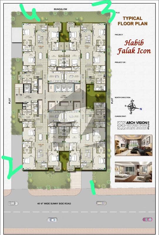 Habib Falak 4bedroom Apartment for sale in underconstruction