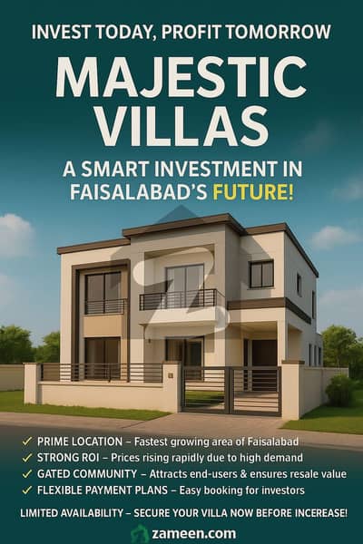 Majestic Villas Luxury Living in the Heart of Faisalabad Discover a lifestyle of comfort, elegance, and security at Majestic Villas. Designed with modern architecture and premium finishing Majestic Villas Luxury Living in the Heart of Faisalabad Discover a lifestyle of comfort, elegance, and security at Majestic Villas. Designed with modern architecture and premium finishing